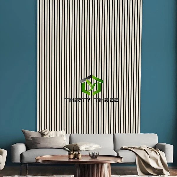 Fireproof CARB Natural PVC Acoustic Wood Wall Panel For Interior Design